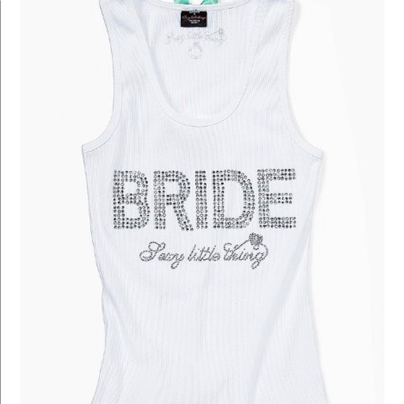 white bride tank top